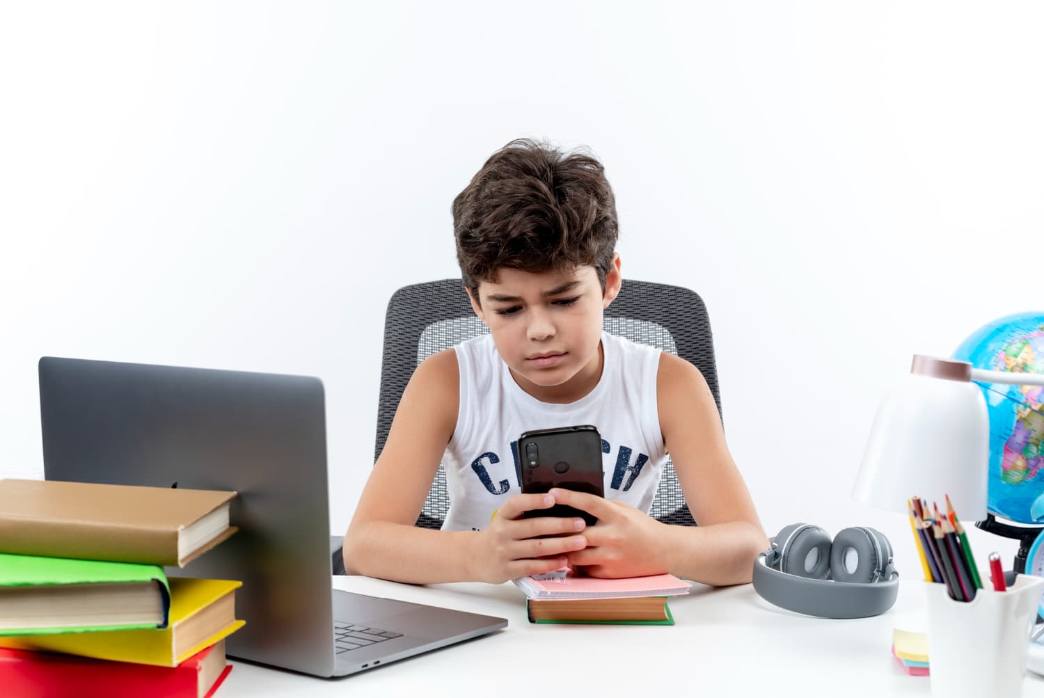 Student engaged in smart learning